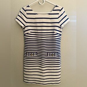 Lilly Pulitzer Navy and White Striped Mini Dress Size Small